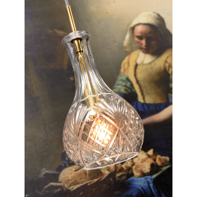 it's about RoMi Hanglamp glas Brussels Ø 14 transparant/goud druppel