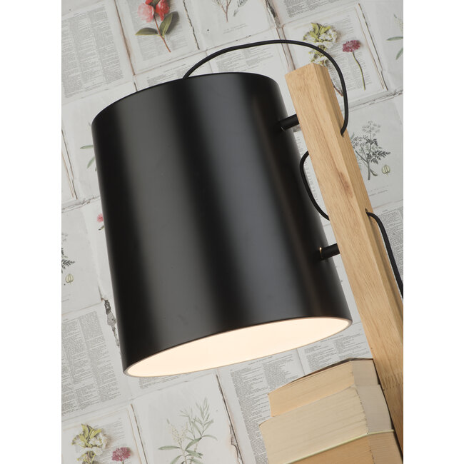 it's about RoMi Vloerlamp ijzer/hout Cambridge voor boeken naturel/ zwart