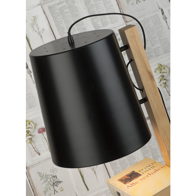 it's about RoMi Vloerlamp ijzer/hout Cambridge voor boeken naturel/ zwart