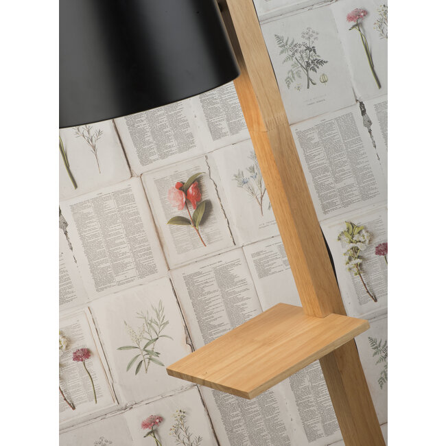 it's about RoMi Vloerlamp ijzer/hout Cambridge voor boeken naturel/ zwart