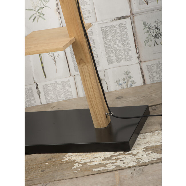 it's about RoMi Vloerlamp ijzer/hout Cambridge voor boeken naturel/ zwart