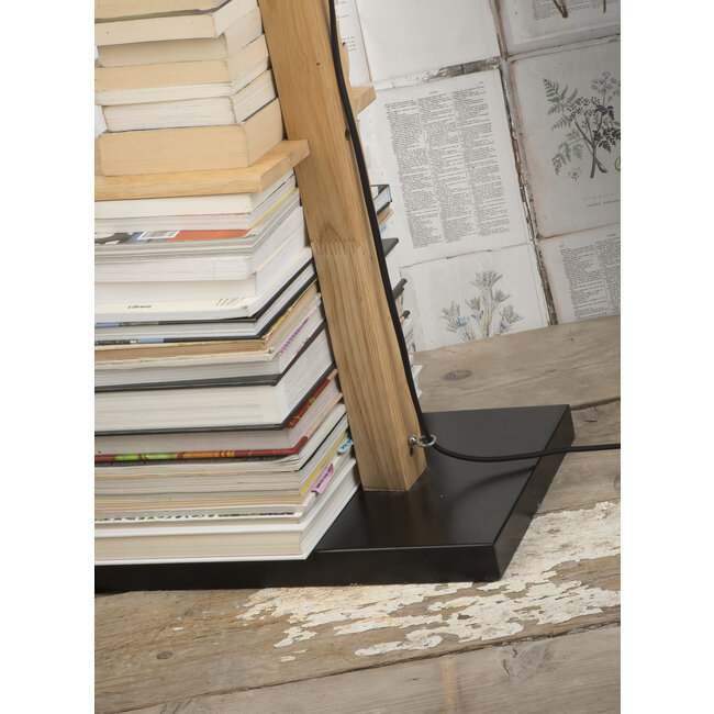 it's about RoMi Vloerlamp ijzer/hout Cambridge voor boeken naturel/ zwart