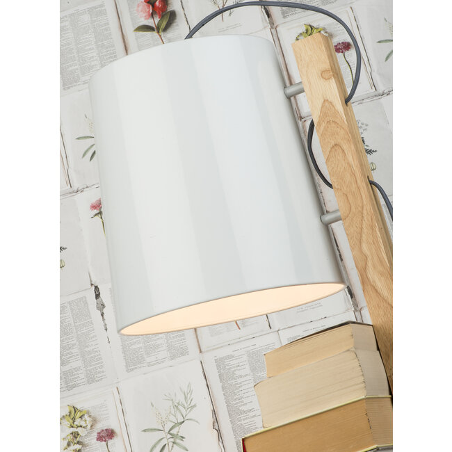 it's about RoMi Vloerlamp ijzer/hout Cambridge voor boeken naturel/ wit