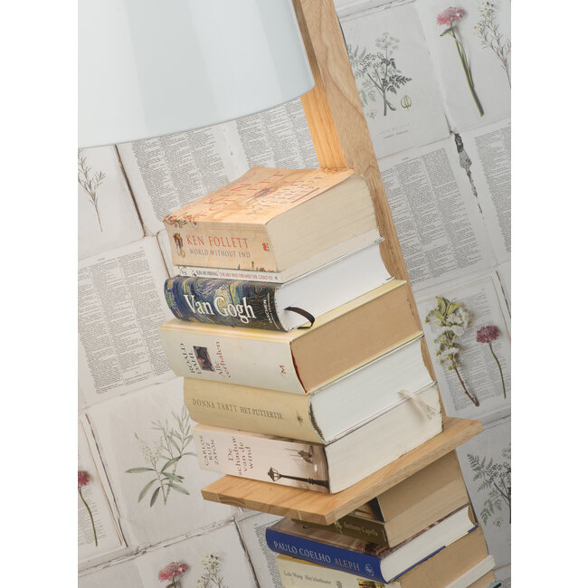 it's about RoMi Vloerlamp ijzer/hout Cambridge voor boeken naturel/ wit