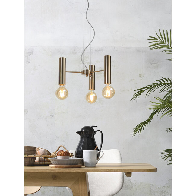 it's about RoMi Kroonluchter ijzer Cannes 3-arm goud S