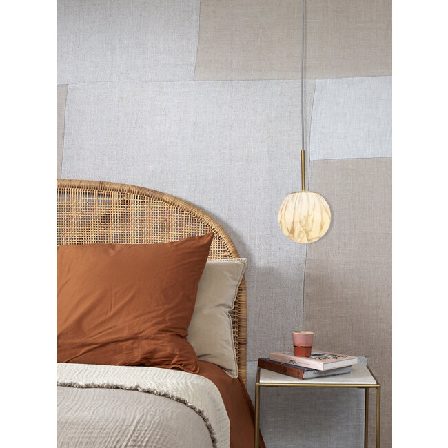 its about RoMi Hanglamp glas/ijzer Carrara bol wit marmerprint/goud  S