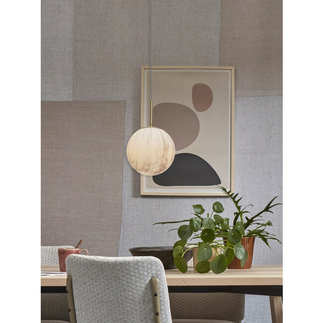 it's about RoMi Hanglamp glas/ijzer Carrara bol wit marmerprint/goud M