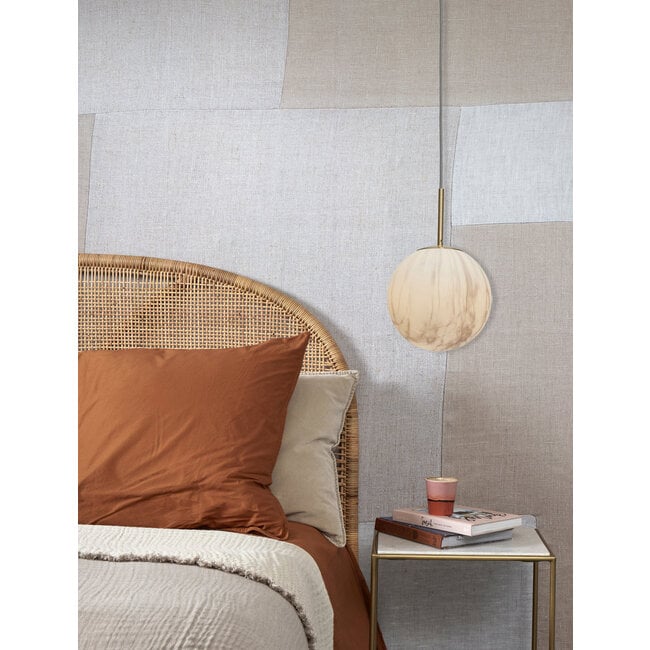 it's about RoMi Hanglamp glas/ijzer Carrara bol wit marmerprint/goud M