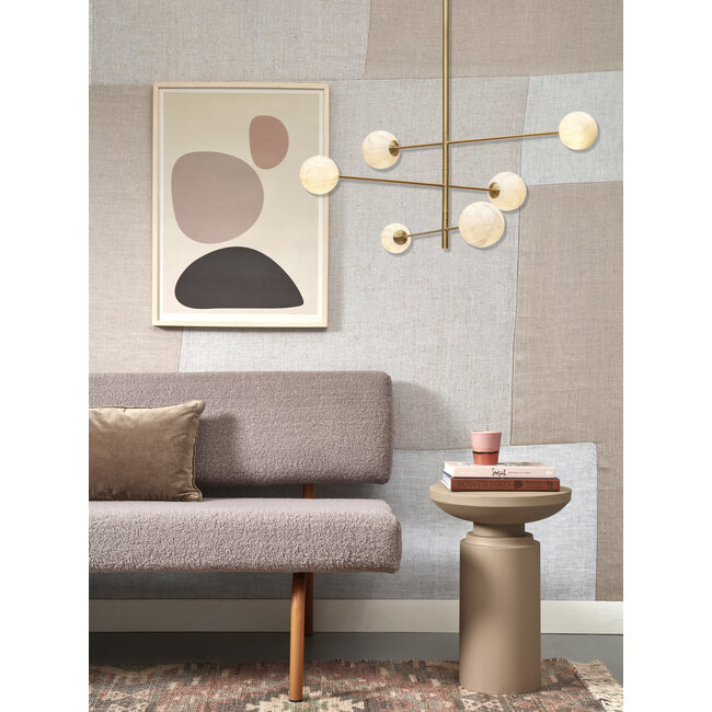 it's about RoMi Hanglamp glas/ijzer Carrara 3-arm met 6 bollen wit marmerprint/goud