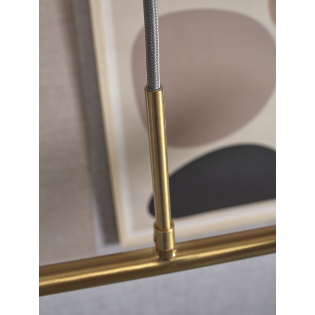 it's about RoMi Hanglamp glas/ijzer Carrara 6-bollen wit marmerprint/goud