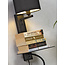 its about RoMi Wandlamp ijzer Florence plank+usb+leeslamp 15000hrs incl. dimmer d. linnen