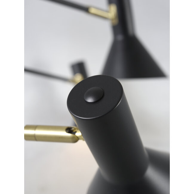 it's about RoMi Plafonniere ijzer Izmir 3-arm zwart/goud accent