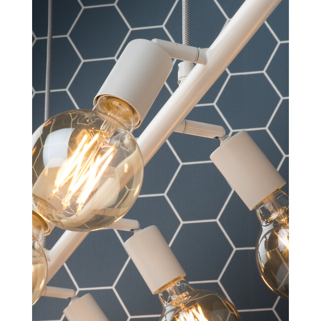 it's about RoMi Hanglamp ijzer Miami 8-arm verstelbaar wit