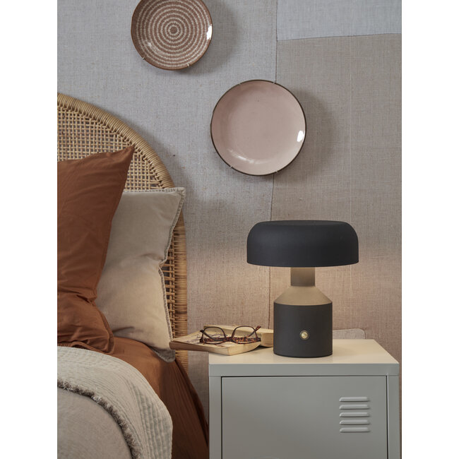 it's about RoMi Tafellamp ijzer Porto h.30x25cm kap Ø25 zwart