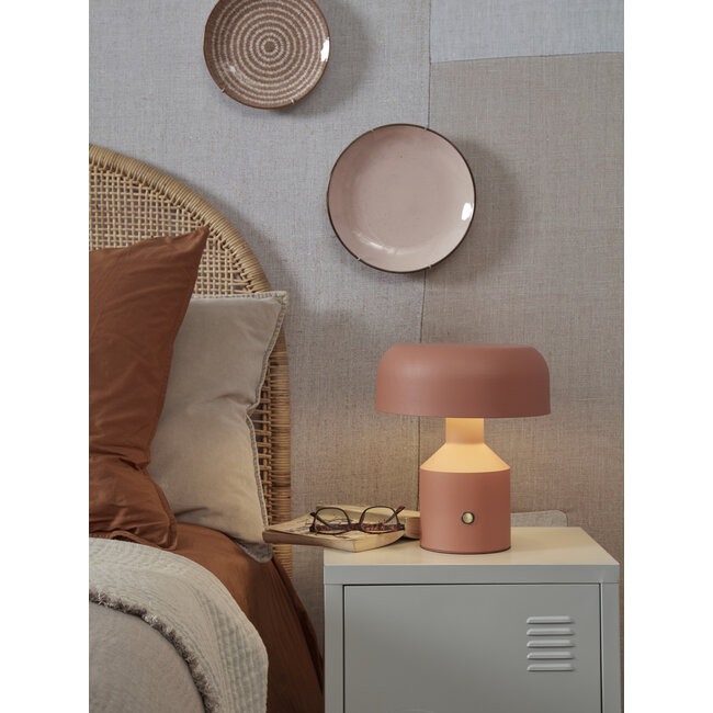 it's about RoMi Tafellamp ijzer Porto h.30x25cm kap Ø25 terra