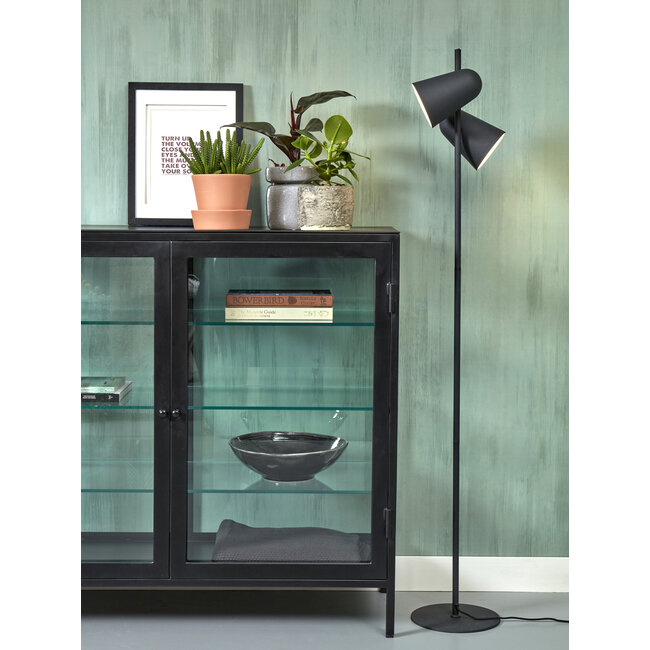 it's about RoMi Vloerlamp ijzer Salamanca 2 kappen h.145 kap Ø16 zwart