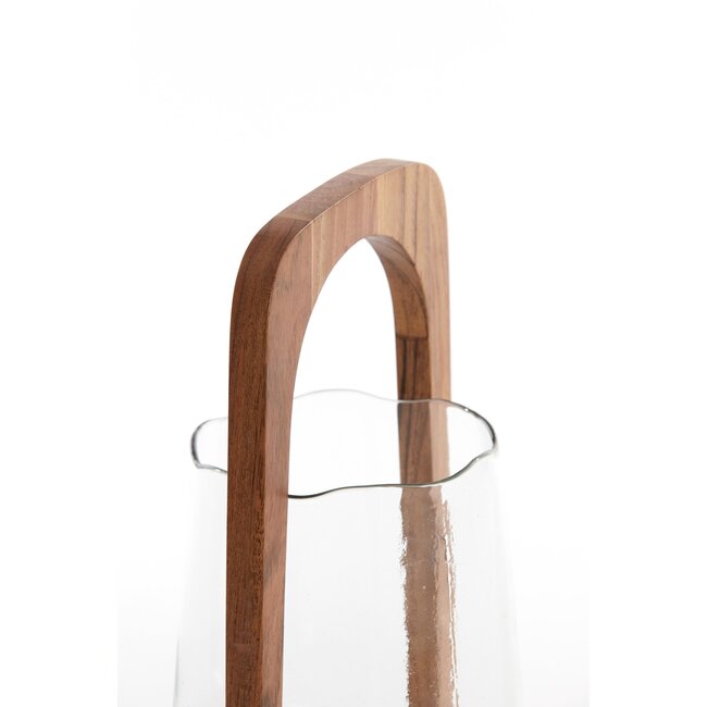 Light en Living Windlicht Ø26x48 cm ANOSY glas helder+hout naturel