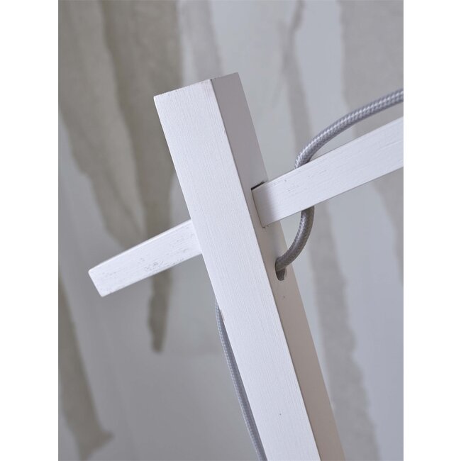 Good&Mojo Vloerlamp Ibiza L white met naturel kap