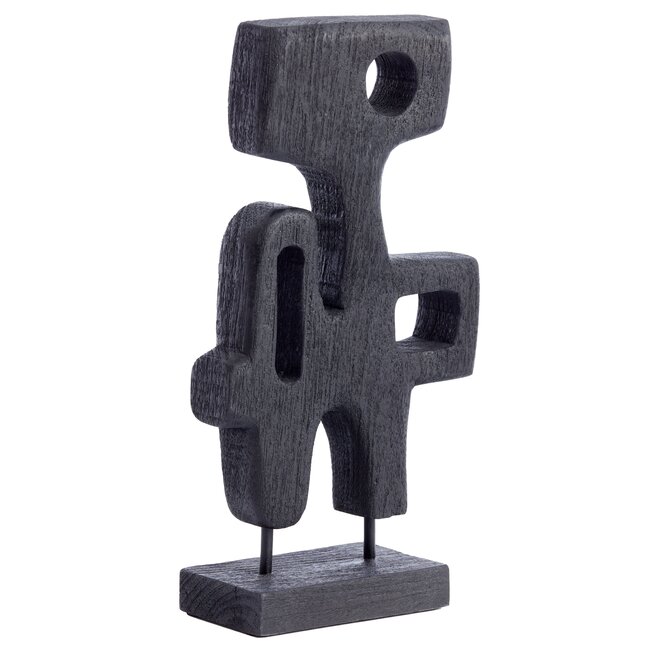 Light en Living Ornament op voet 20x9,5x38,5 cm SALA hout mat zwart