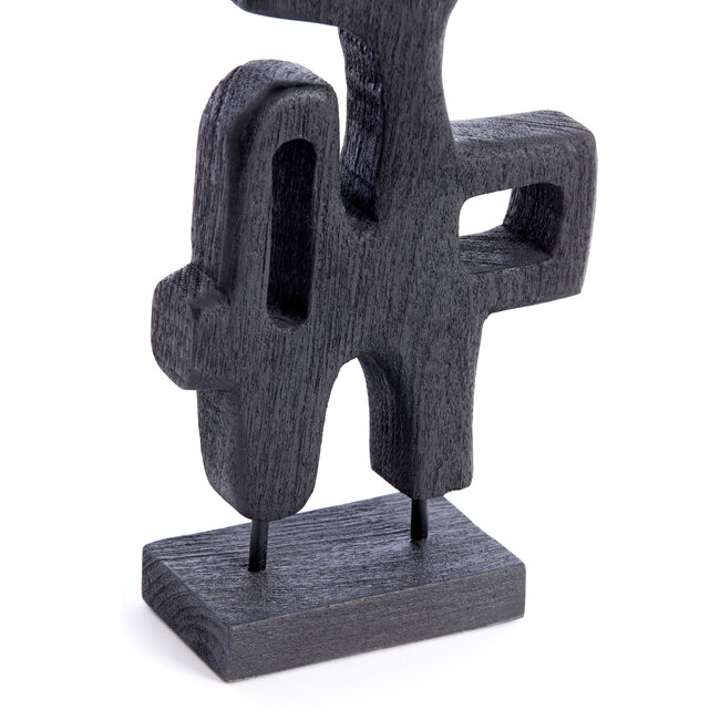 Light en Living Ornament op voet 20x9,5x38,5 cm SALA hout mat zwart