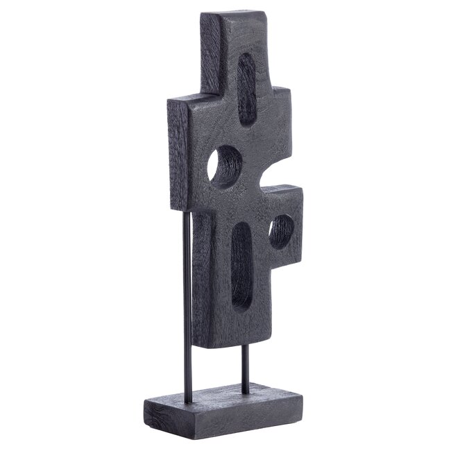 Light en Living Ornament op voet 19x9,5x45 cm SALIO hout mat zwart