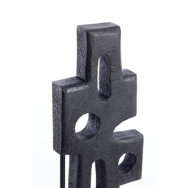 Light en Living Ornament op voet 19x9,5x45 cm SALIO hout mat zwart