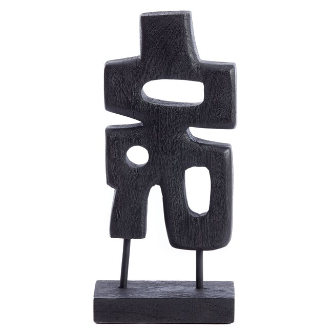 Light en Living Ornament op voet 16x9x33 cm SILIA hout mat zwart