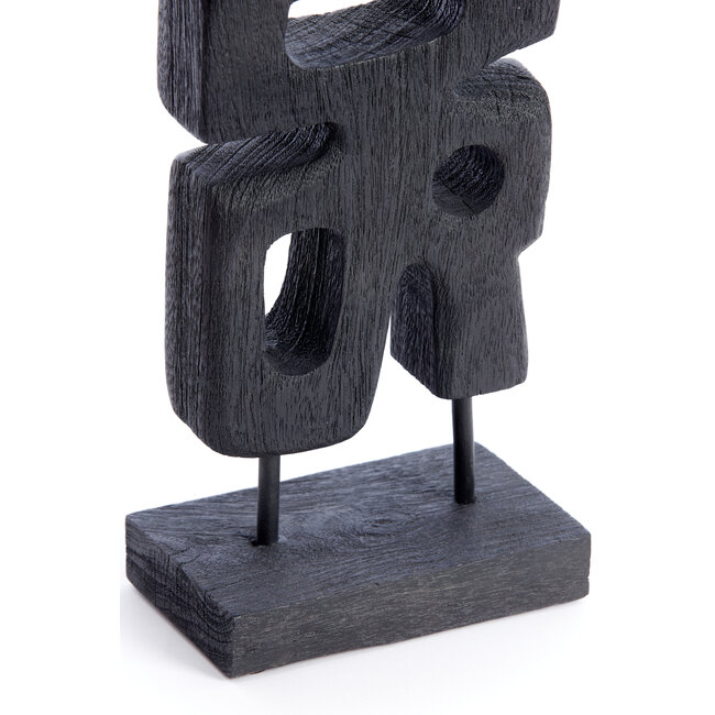 Light en Living Ornament op voet 16x9x33 cm SILIA hout mat zwart