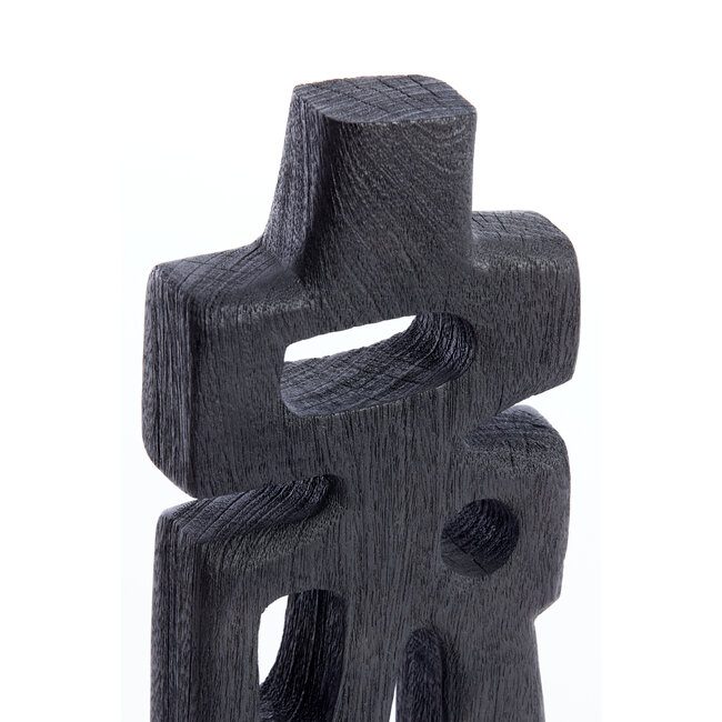 Light en Living Ornament op voet 16x9x33 cm SILIA hout mat zwart