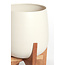 Light en Living Pot deco op voet Ø59x82 cm KARUNA hout+mat crème