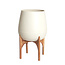 Light en Living Pot deco op voet Ø59x82 cm KARUNA hout+mat crème