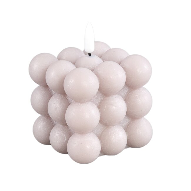 PTMD LED Licht Kaars Bubble beige S