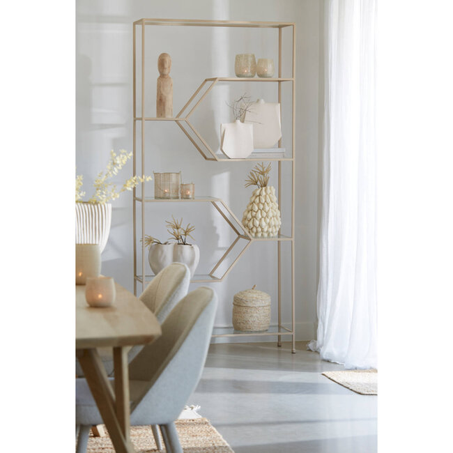 Light en Living Vaas deco GARLIC crème - 2 maten