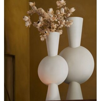 Light en Living Vaas 26x19x54 cm KAVANDU crème