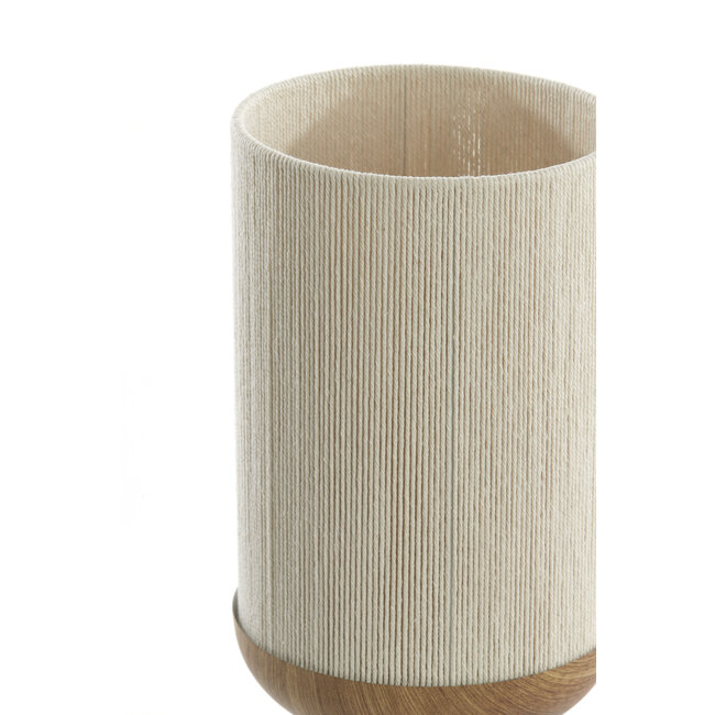Light en Living Tafellamp Ø22,5x50 cm DANIA hout print naturel+touw crèmeTafellamp Ø22,5x50 cm DANIA hout print naturel+touw crème