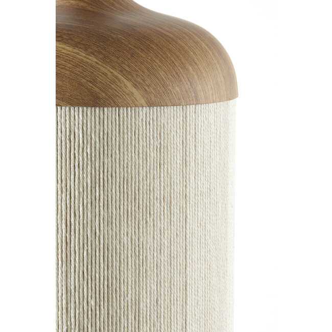 Light en Living Hanglamp 3L 90x22x32 cm DANIA hout print naturel+touw crème
