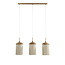 Light en Living Hanglamp 3L 90x22x32 cm DANIA hout print naturel+touw crème