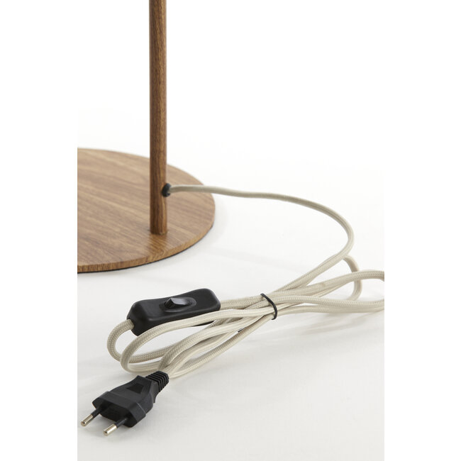 Light en Living Tafellamp 26x20x59,5 cm DONIO hout print naturel+touw crème
