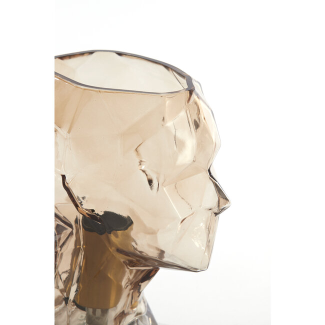 Light en Living Tafellamp Ø20x25 cm HEAD glas bruin vrouw