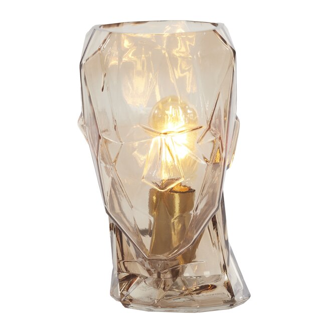 Light en Living Tafellamp Ø19x25 cm HEAD glas bruin man