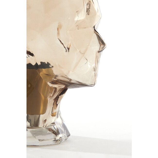 Light en Living Tafellamp Ø19x25 cm HEAD glas bruin man