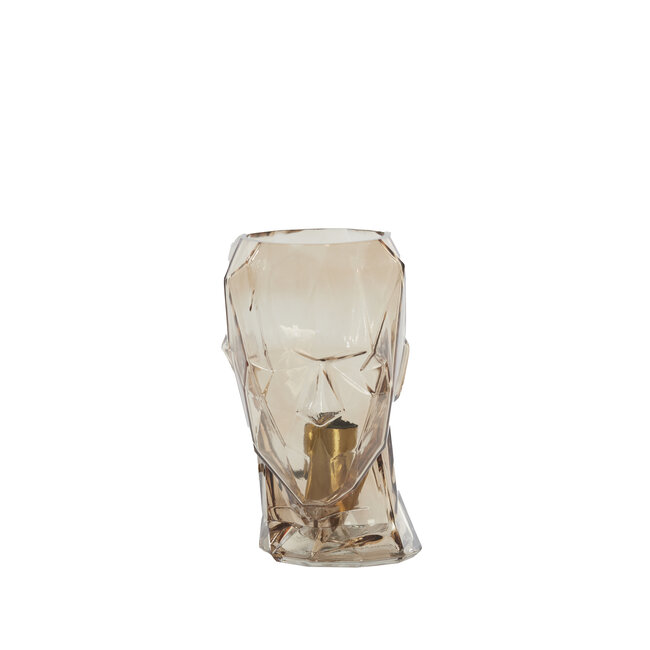 Light en Living Tafellamp Ø19x25 cm HEAD glas bruin man