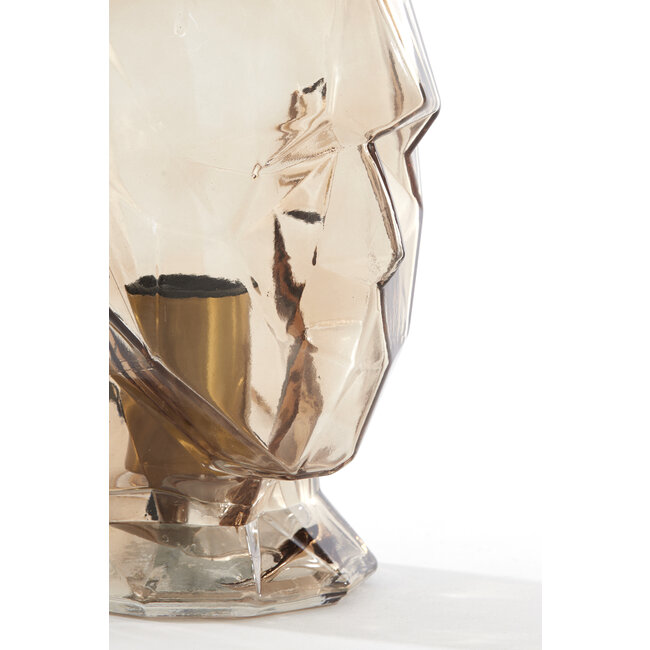 Light en Living Tafellamp Ø19x25 cm HEAD glas bruin man