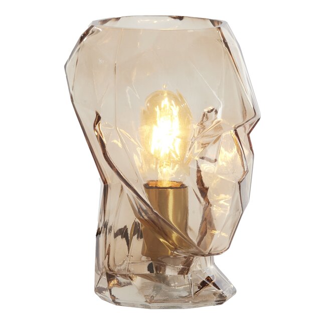 Light en Living Tafellamp Ø19x25 cm HEAD glas bruin man