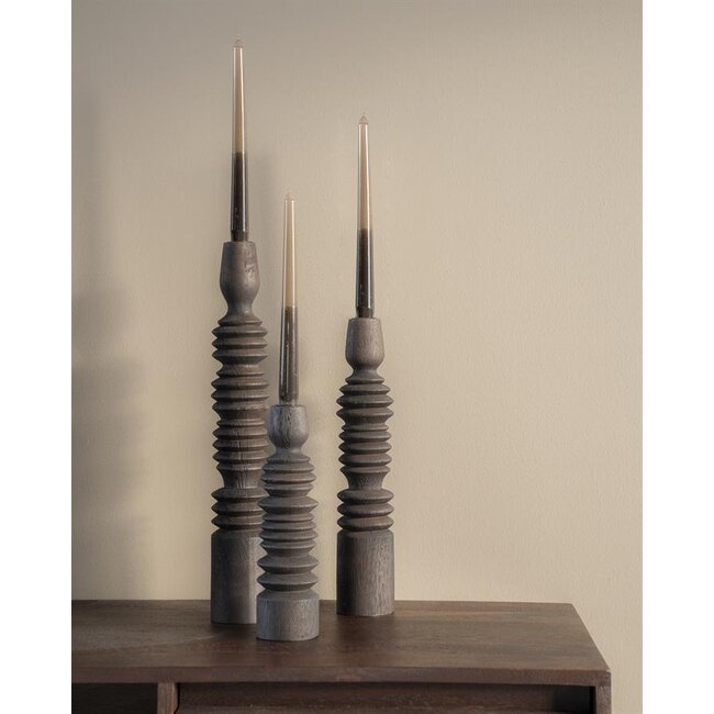 By Boo Kandelaar Totem – bruin set van 3