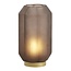 Light en Living Tafellamp LED Ø15x27 cm YVIAS glas mat donker bruin+goud
