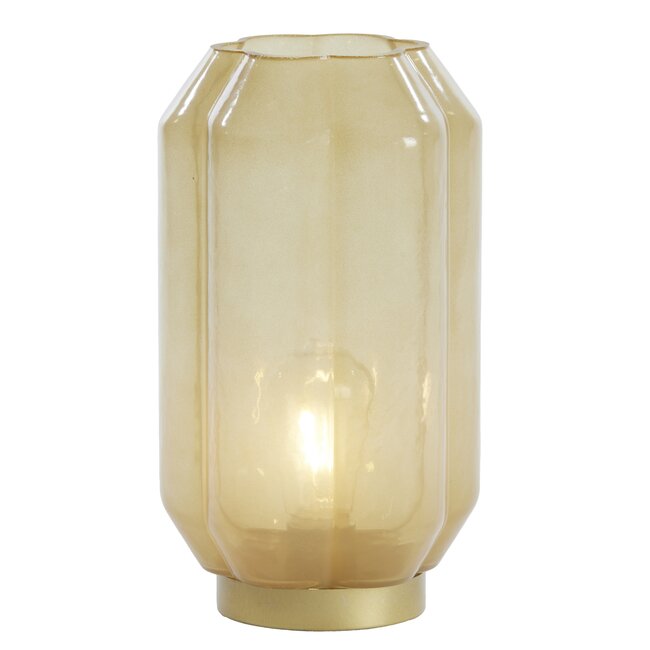Light & Living Tafellamp LED Ø15x27 cm YVIAS glas melk licht geel+goud