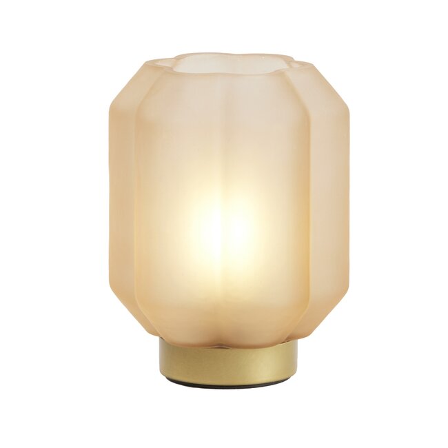 Light & Living Tafellamp LED Ø13x16,5 cm YVIAS glas mat perzik+goud