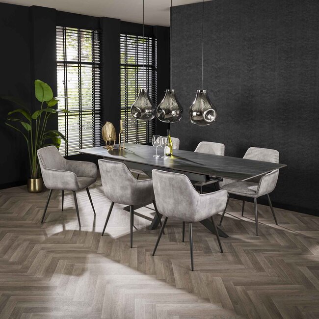 WoonStijl Armstoel Rib Zilverkleurig mix