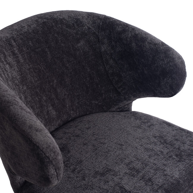 PTMD Eettafelstoel Fiori antraciet met houten poten